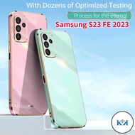NE Samsung S23 FE 2023 Casing Luxury Square Plating TPU Soft Phone Case For Samsung Galaxy S23FE S 2