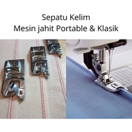 Sepatu kelim/ lipat mesin jahit portable/klasik hitam cocok untuk pinggiran hijab/pasminah