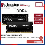 【COD】 【Brand New】Kingston Fury IMPACT DDR4 4GB/8GB/16GB 2400/2666/2933/3200Mhz Notebook SODIMM Gaming RAM