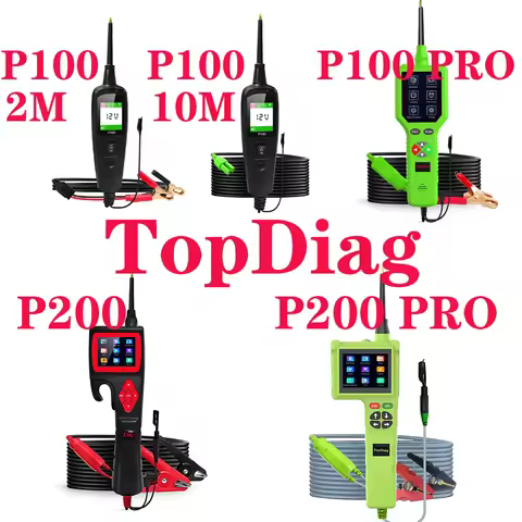 2025 Automotive Circuit Tester TopDiag P100/P100 Pro/P200/P200 Pro 12V 24V Power Circuit Probe Kit D