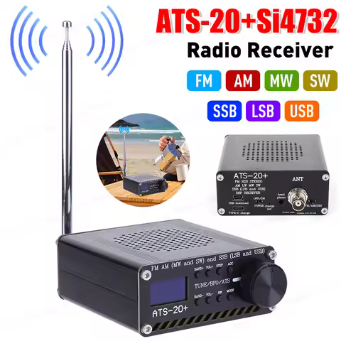 ATS-20+Si4732 All Band Radio Receiver Scanner Built-in Battery 0.96 Inch OLE Screen FM AM MW&SW SSB 