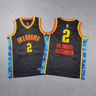 Oklahoma City Thunder No.2 Alexander Jersey for Kids Summer Breathable Basketball Jersey Embroidered