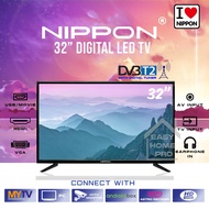NIPPON NLT32-A100T2 32  INCH DESIGNED IN JAPAN HD SLIM LED TV DIGITAL T2 TUNER USBx2 VGAx1 HDMIx2