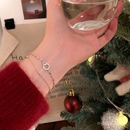 S925 Interlocking Bracelet 2025 New Style Niche Design Double Layer Stacking Bracelet Gift for Girlf