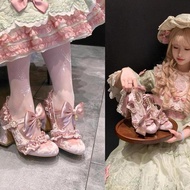 41-42 [Ribbon Angel Song New Color] Elegant Retro Heavy Industry a Flower Wedding Gorgeous High Heel