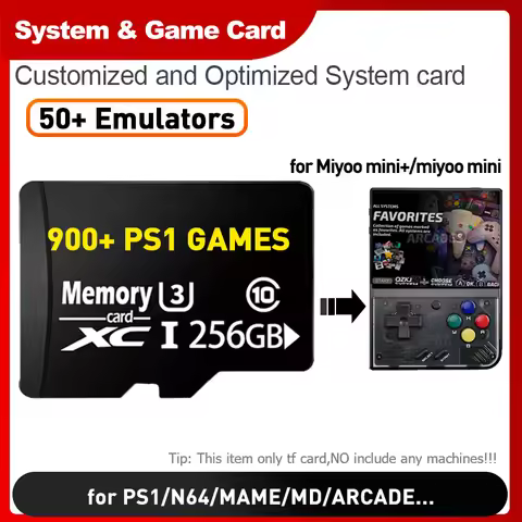 Miyoo Mini plus Game Card System Card 256GB 16000+ Games 50+ Emulators for PS1/NDS/MAME game TF Card