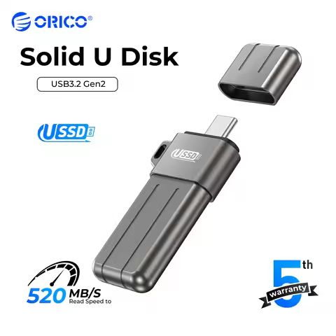 ORICO USSD Mobile Solid U Disk 520MB/S Flash Drive 1TB 512GB 256GB Type-C USB 3.2 PenDrive Colorful 