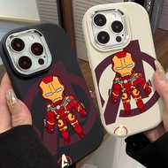 Q-version Marvel Iron Man Phone Case Compatible for IPhone 7 8 Plus 11 13 12 14 15 Pro Max XR X XS MAX SE 2020 Large Hole Frame Silicone Soft Case Full Package
