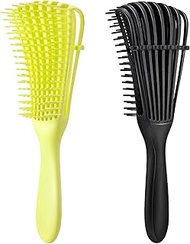 2 Pieces Detangling Brush for Afro America/African Hair Textured 3a to 4c Wavy/Curly/Coily/Wet/Dry/O