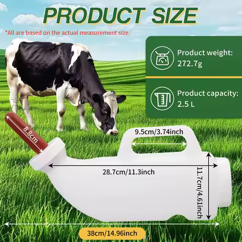 2/2.5L Calf Milk Feeder Bottle With Nipple Milk Bottle Milking Feeding Replacement Drinker Efficient