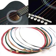 Set Miwayer 6 Tali Gitar Akustik, Warna Pelangi E-A, untuk Gitar Akustik Folk, Gitar Klasik