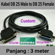 DB 25 Male to DB 25 Female / DB 25 Male to DB 25 Male Cable - length: 3 meters