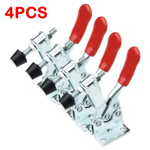 4PCS GH-201B Toggle Clamp 90kg Quick Release Horizontal Clamps Locking Lever Fastener Hand Tool Wood