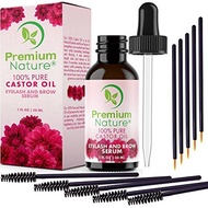 Castor Oil Eyelash Growth Serum - 100% Pure Cold Pressed Castor Oil for Eyebrow, Eyelashes, Hair...