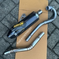 Norifumi rocket 4 carbon exhaust pipe stainless Open spec dmx r 150,dtm,150,dtm 200 xr 150,crf 150l