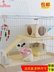 SHOT!! Rabbit Cage Automatic Dung Cleaning Rabbit Cage Household Use Extra Large Luxury Rabbit Cage 