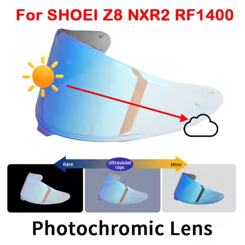 Replacement Photochromic Shield for SHOEI Z8 NXR2 RF1400 Full Face Helmet Uv-cut Visor Viseira Puzzl