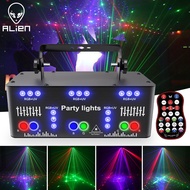 ALIEN 21 Hole RGB Party DJ Disco Beam Patterns Stage Laser Light Projector RGB UV LED Strobe Sound P