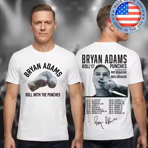 Bryan Adams Roll With The Punches Concert Tour 2026 T-Shirt