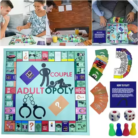 Adultopoly Board Game Couple Adult Opoly Board Game Relationship Card Game Portable Couple Game Vale