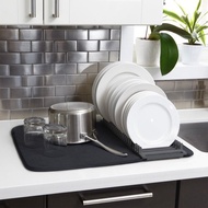 加拿大 Umbra 吸水墊+碗盤瀝水架(墨黑)  | 碗盤收納