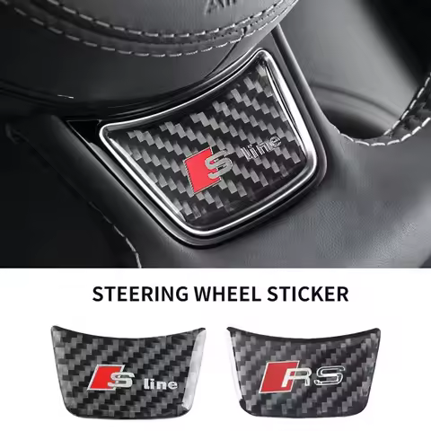 /Auto Steering Wheel Sticker for Audi Sline RS S3 A7 A1 A5 A4 A3 B7 Q7 TT A6 Q5 B8 Q3 80 R8 A8 C7 B5