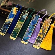 ECYOU Reading Book Clip, Sunflower Lotus Oil Painting Metal Bookmark, High Quality Metal Hollow Book