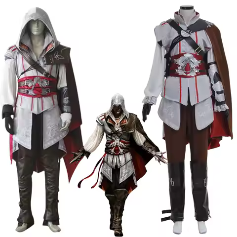 Ezio Auditore Cosplay Game Costume Adult Fantasia Fighting Uniform Suit Halloween Carnival Party Nob