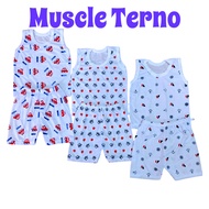 6pairs Terno Muscle Sando-Shorts for Baby Boy 0-3year Old