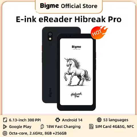 Bigme Hibreak Pro Ebook Reader, 6.13‘’ B&W E-ink Screen, 300PPI, Dimensity 1080 CPU, 8GB+256GB, Andr