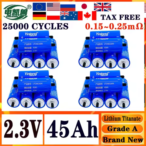 DIANKAISHOU 66160K 2.3V 45Ah LTO lithium titanate battery 0.2~0.25m Ω 10C discharge DIY 12V 24V 48V 