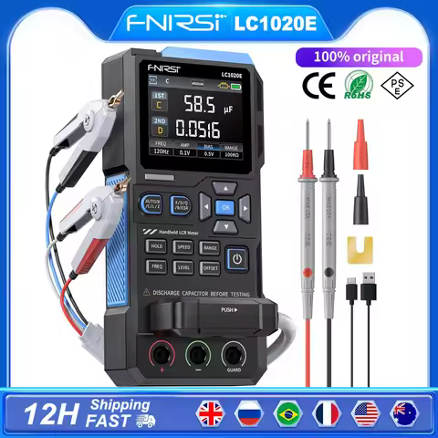 FNIRSI High Precision Handheld Tool LC1020E , 2.8" TFT LCD Display, Smart Component Identification, 