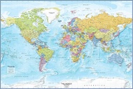 Large Blue Ocean World Wall Map X Detailed World Wall Map World Map Poster Laminated World Map Acade