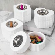 2pcs Silicone Mold, Stripe Incense Burner Mold, DIY Concrete Cement Gypsum Incense Burner Jar Square