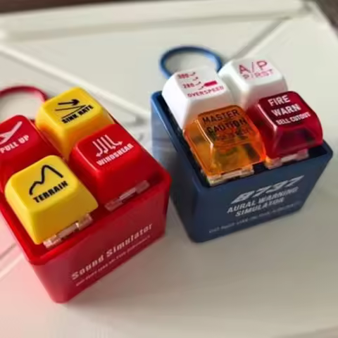 Warning Sound Simulator Keychain with LED Light Airplane Alert Keychain Emergencies Pilot Ornament f