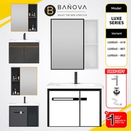 BANOVA Aluminum Composite Panel LUXE Series Bathroom Cabinet Basin Set Cosmetic Storage Mirror Box Ceramic Kabinet Sink