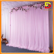 Rèm Trang Trí Sinh Nhật 2 Lớp (Voan nhúng + lưới) Rèm Vải Voan Làm Phông Nền Background Sự Kiện DG-3