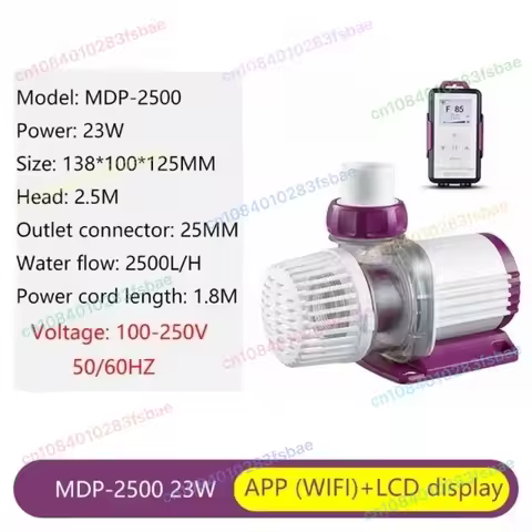 DC 24V 23W 2000L/H MDP-2500 Aquarium Water Oxygen Pump WiFi Control LCD Display Fish Tank Air Pump f