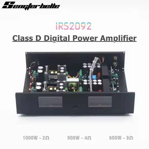 High Power 1000W Stereo IRS2092+IRFB4227 Class D Digital Power Amplifier With VU Meter HiFi Stereo H