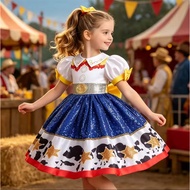 Girls  Moives Jessie Dress Cowgirl Halloween Cosplay Vestidos Costume