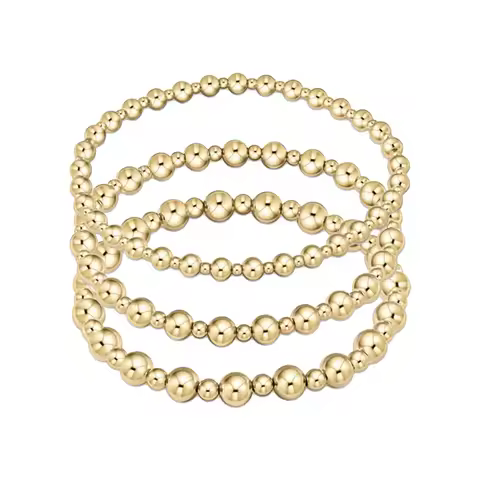 CCGOOD Gold Plated 18K Tone Stack Bracelet Grace Ball Chain Deluxe Jewelry Set for Women Signature W