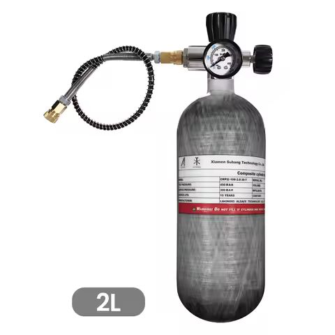TUXING 300Bar 4500psi 2L Carbon Fiber Cylinder with 6000PSI Regulating Valve High Pressure Cylinder 