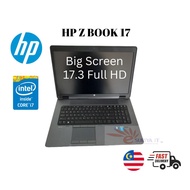 HP ZBOOK 17  CORE I7 LAPTOP FOR GRAPHIC DESIGN GAMING STUDY EDUCATION SSD HDD - REFURBISHED