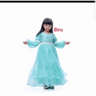 Gamis pesta anak tile lengan balon /dres gamis anak/gaun anak