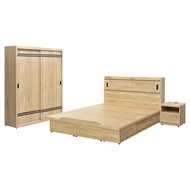[特價]IHouse-品田 房間4件組(床頭箱、收納抽屜+掀床底、床頭櫃、衣櫃) 雙大6尺梧桐