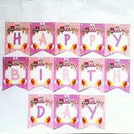 banner bunting garland flag tulisan happy birthday ulang tahun karakter lol surprise