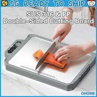 316L Stainless Steel Cutting Board Set Antibacterial Metal Chopping Boa