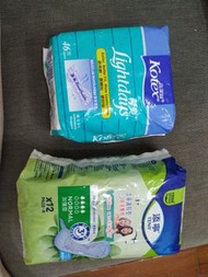 高潔絲 輕爽衛生護墊 添寧 尿滲護墊，kotex pantiliners, tena bladder pads