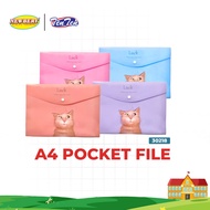 Newbery A4 Pocket File Document File A4 / Button File A4 / Pocket File Stationery School Office (Ran