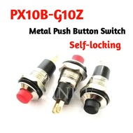 10MM metal button switch self-locking button switch round waterproof px10b-g10z gold foot with lock 